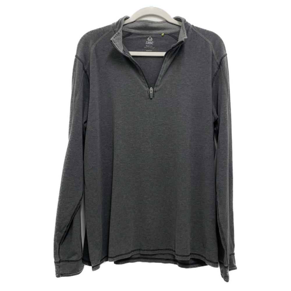 Tasc | Bamboo Performance Lightweight Quarter Zip Pullover Jacket in Gray